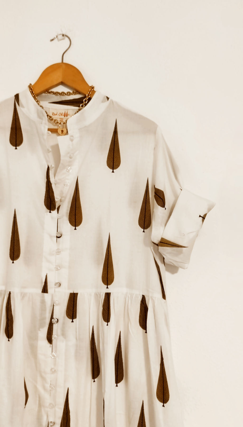 Maxi Dress Block Print Feather