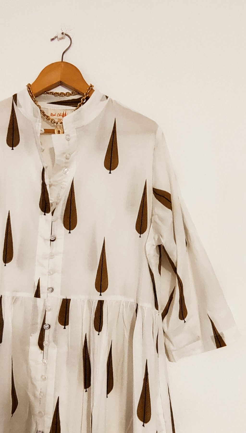 Maxi Dress Block Print Feather