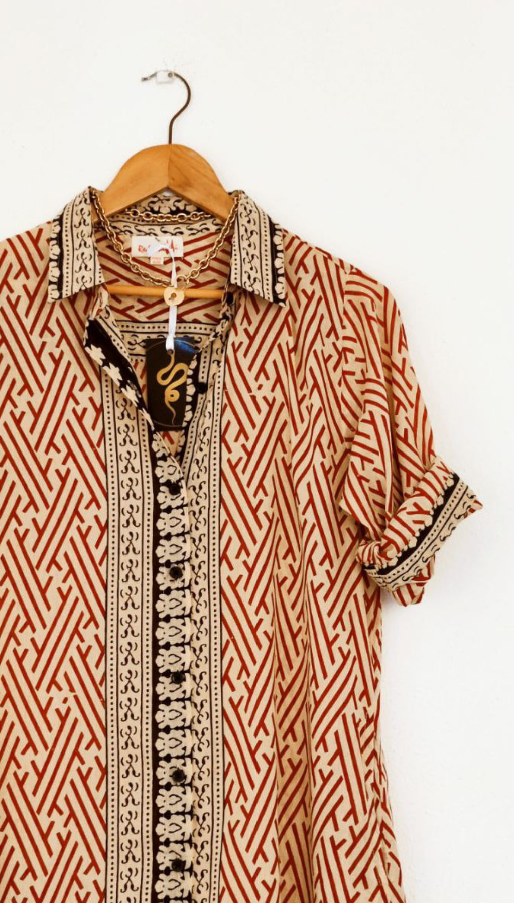 Camisero Largo Block Print