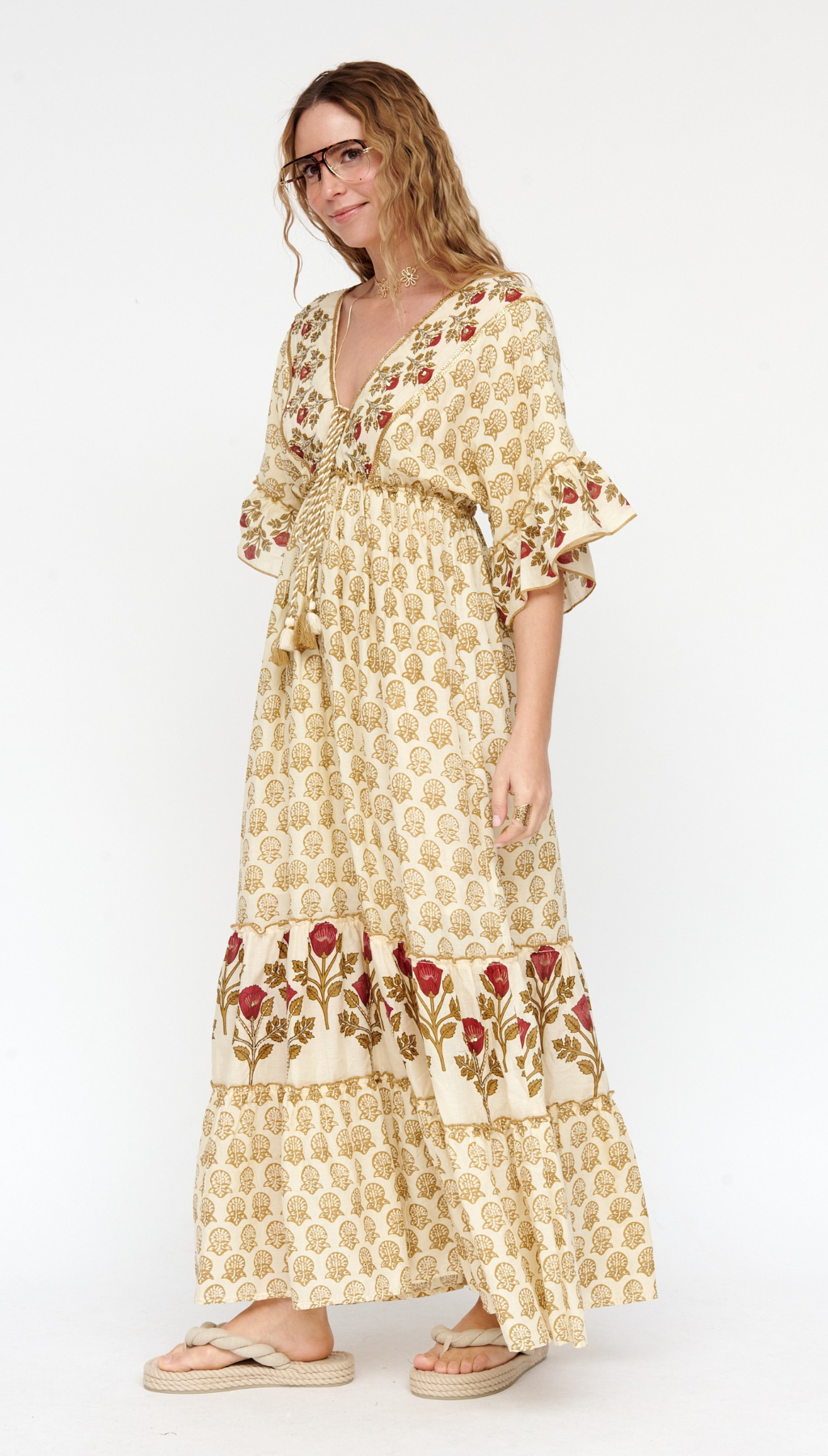 Vestido Flor Block Print