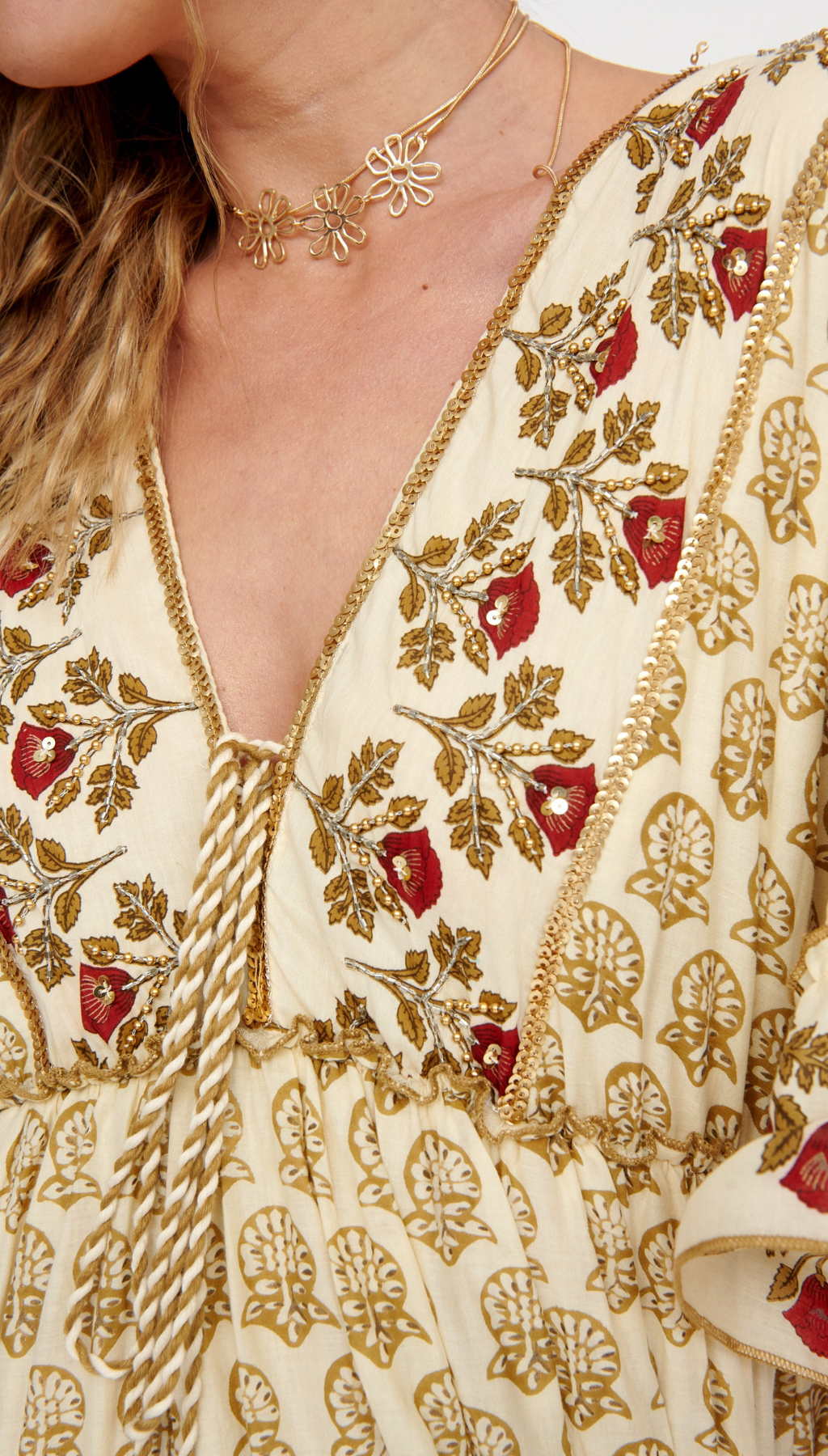 Vestido Flor Block Print