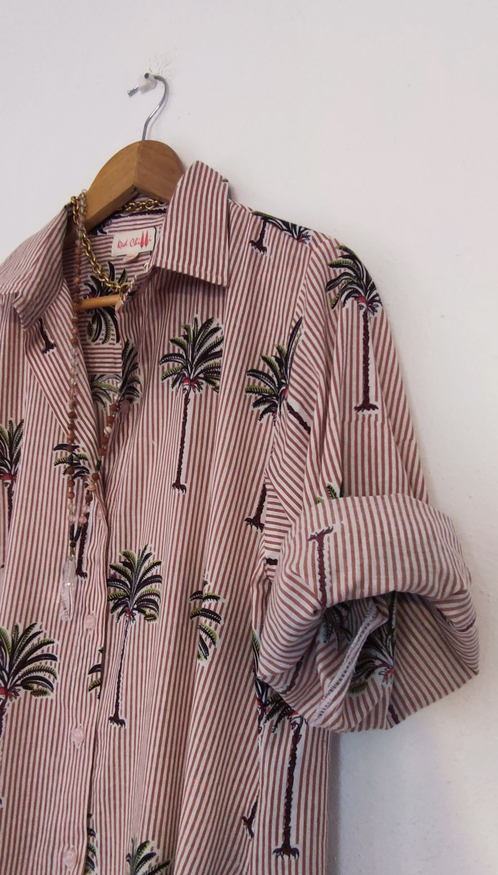 Maxi Camisero Block Print Palmeras