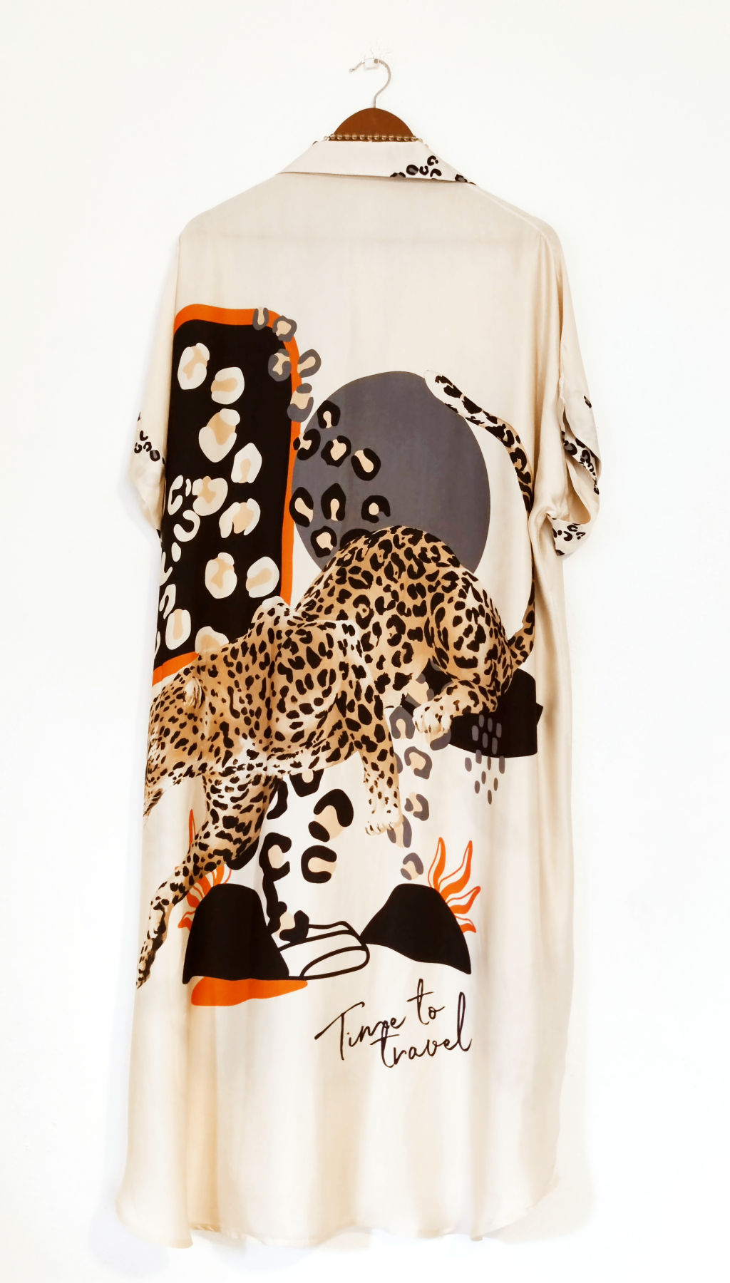 Silk Print Shirt Dress
