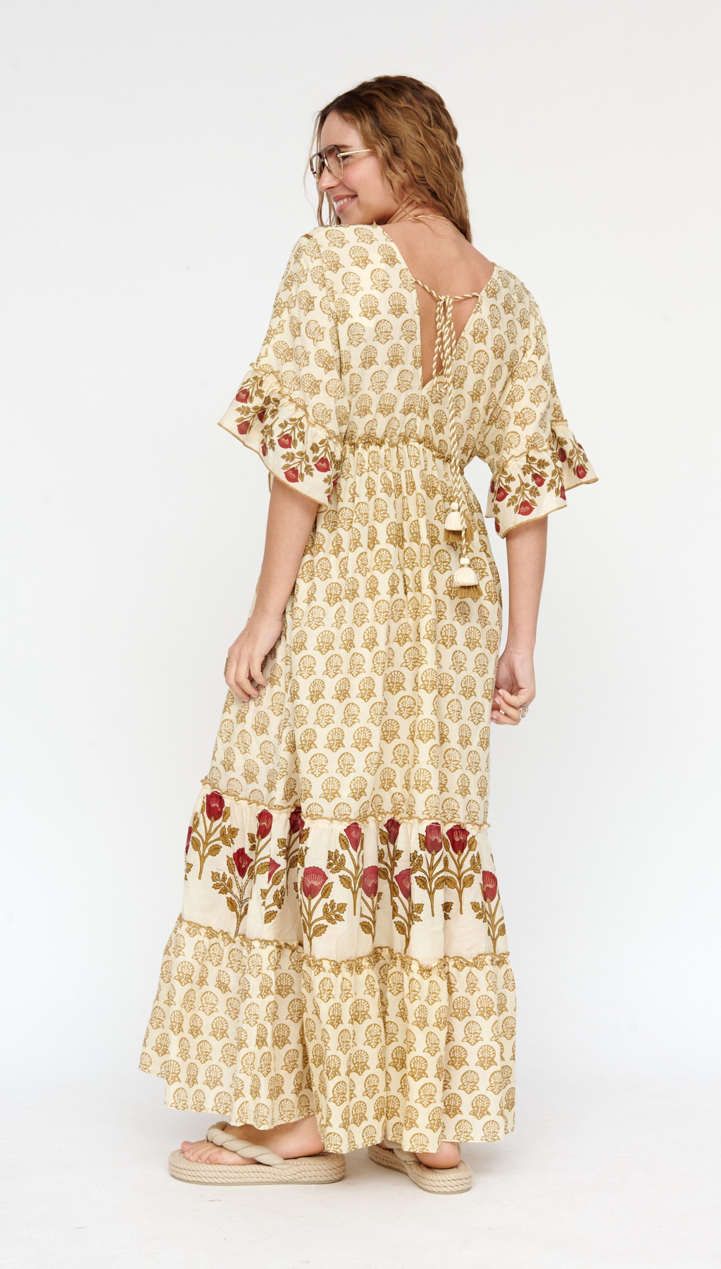 Vestido Flor Block Print