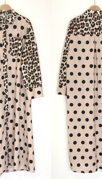 Camisero Largo Lunar Print