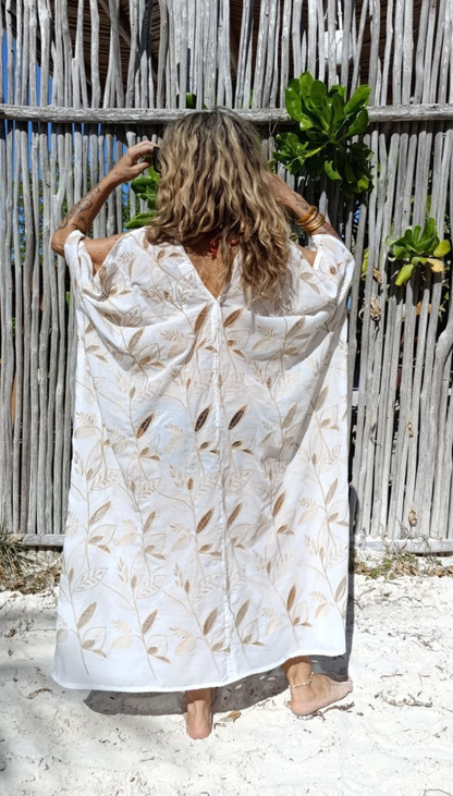 Kaftán Esparta Algodón Flor