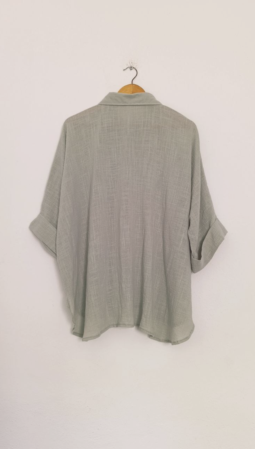 Camisa Over Slub Manga Media