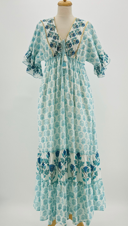 Vestido Flor Block Print