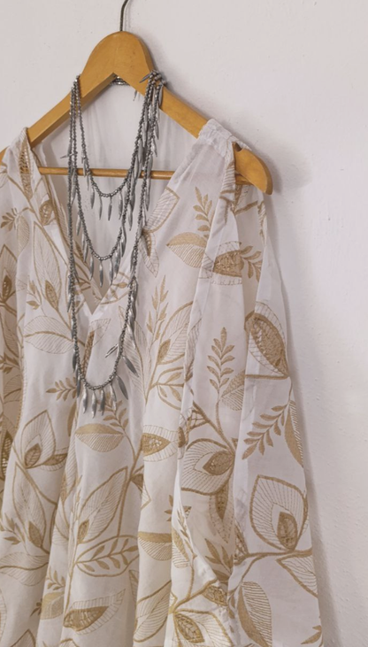 Kaftán Esparta Algodón Flor