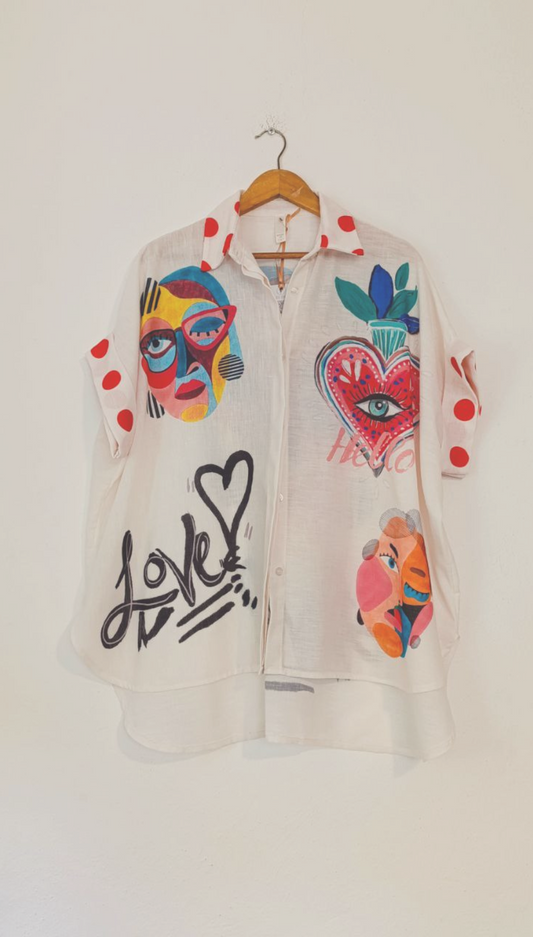 Blusa Oversize Love Face