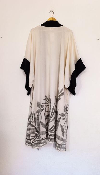 Kimono Largo Japonés Palmeras