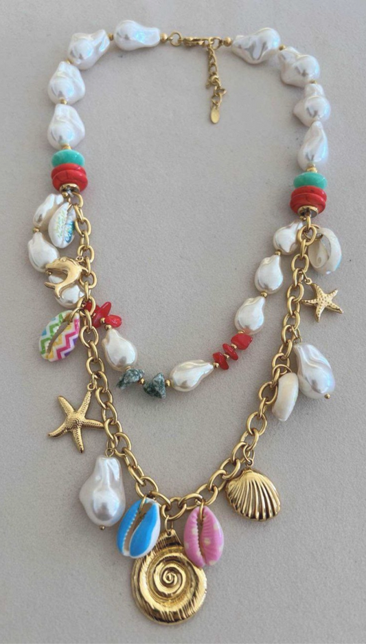 Doble Colgante Perlas