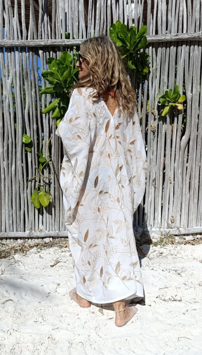 Kaftán Esparta Algodón Flor