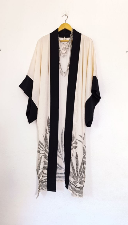 Kimono Largo Japonés Palmeras