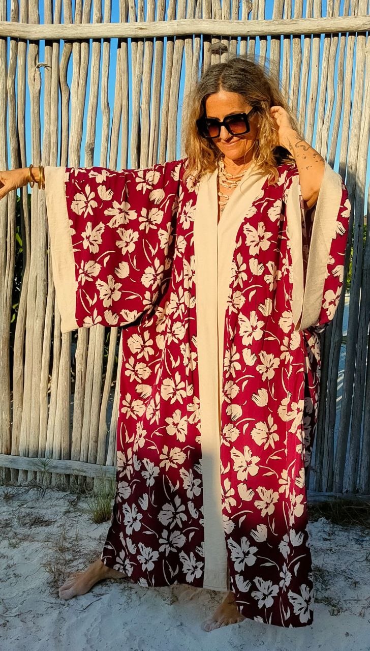 Kimono Goa Japonés Flor