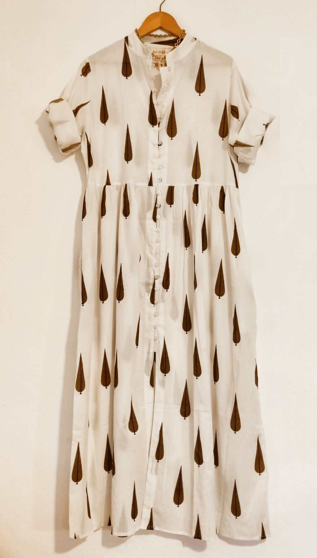 Maxi Dress Block Print Feather