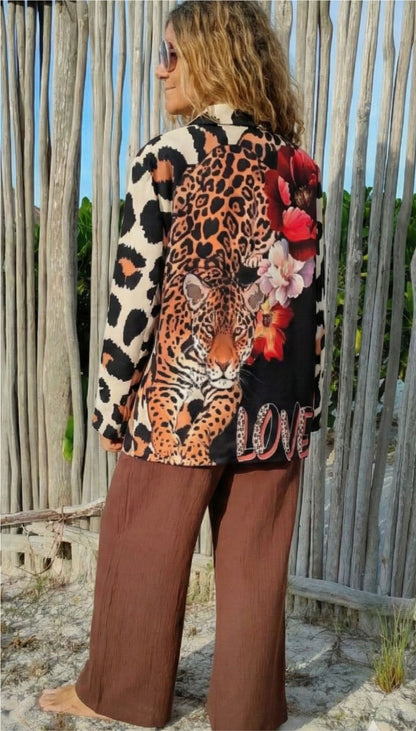 Blazer Estampado Animal Print