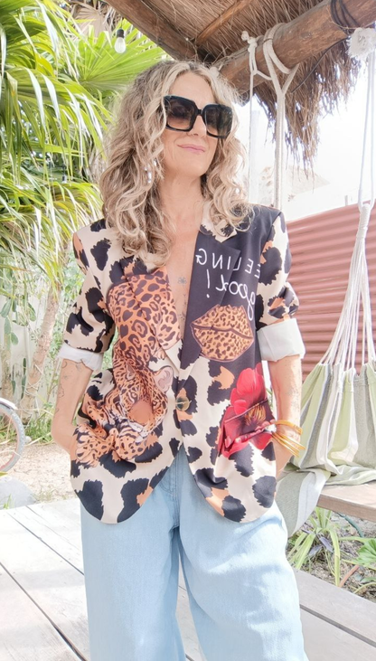 Blazer Estampado Animal Print