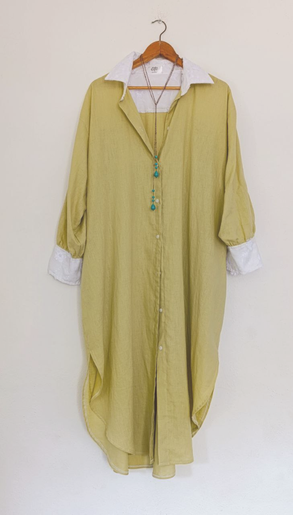 Camisero Over Lino Flor Bordada