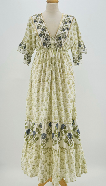 Vestido Flor Block Print