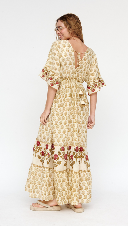 Vestido Flor Block Print