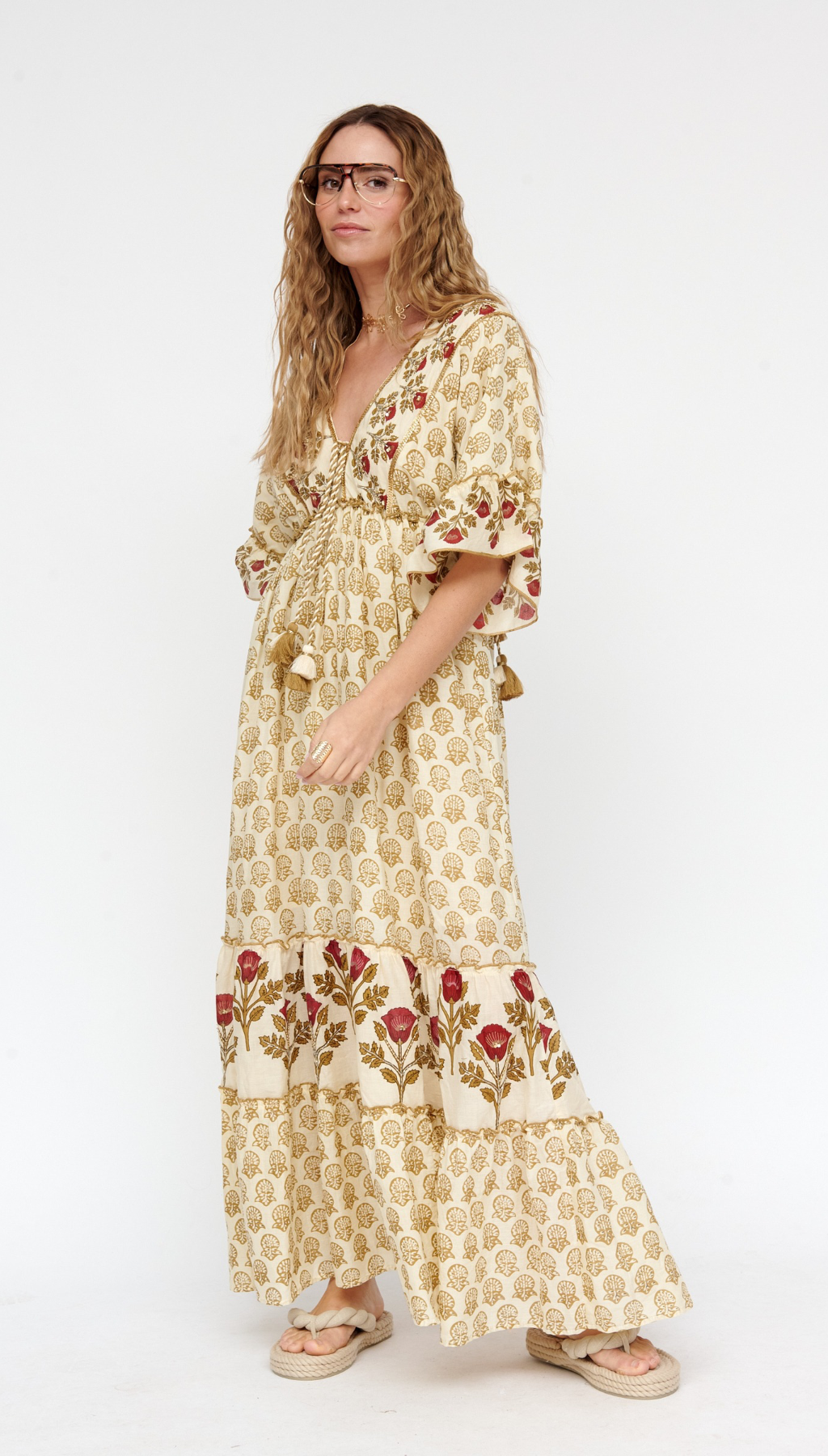 Vestido Flor Block Print