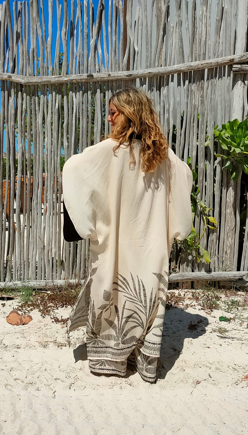 Kimono Largo Japonés Palmeras